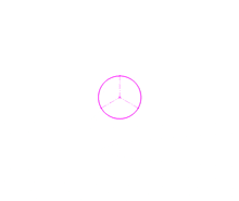 a pink circle with three lines in it