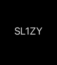 a black background with the word sl1zy written in white letters .