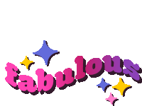 the word fabulous is surrounded by purple and yellow stars