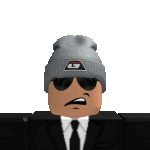 a roblox character is wearing a beanie and sunglasses .