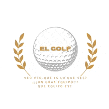 a logo for el golf with a golf ball and laurel