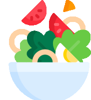 an illustration of a salad with tomatoes and lettuce