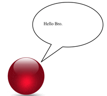 a speech bubble with the words hello bro coming out of it