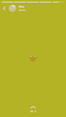 a yellow screen with a picture of a broken heart and the text moi envoi