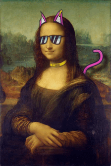 a painting of a woman wearing sunglasses and a choker that says " i 'm a princess "