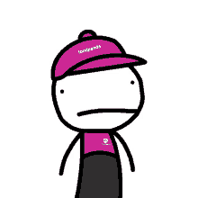 a cartoon character with a pink hat that says foodpanda on it