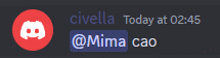 a screenshot of a discord conversation with civella today at 02:45