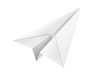 a white paper airplane on a white background that looks like it is flying