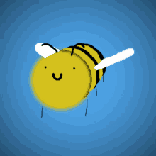 a drawing of a bee with a smiley face