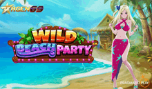 a poster for wild beach party shows a girl on the beach