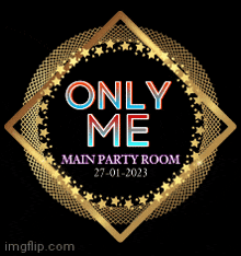 the logo for only me main party room