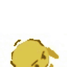 a pixel art illustration of a yellow smiley face with a sad face .