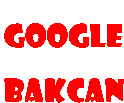 a red google bakcan logo with a white background