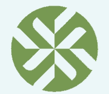 a green and white circle with a cross in the center