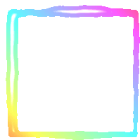 a rainbow colored square frame with a white background