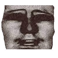 a black and white image of a statue 's face