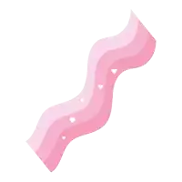 a pink wave with white hearts on it