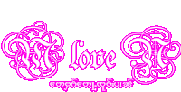 the word love is written in a fancy font