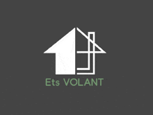 a logo for ets volant shows a house with a roof