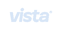 a light blue vista logo with a r on it