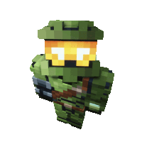 a minecraft character is wearing a green helmet and holding a sword