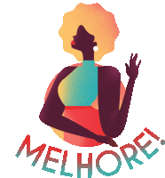 an illustration of a woman with the words melhore written around it