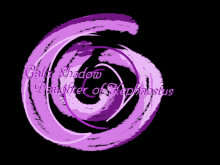 a purple spiral with the words gale shadow daughter of raphaelus