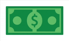 a green dollar bill with a dollar sign on it