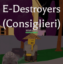 e-destroyers ( consiglieri ) is written above a cartoon character wearing a hat