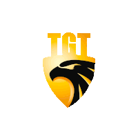 a tgt logo with an eagle on a yellow shield