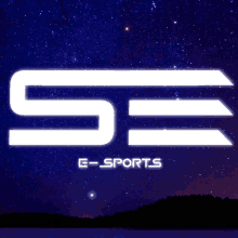 a logo for se e-sports with a night sky in the background