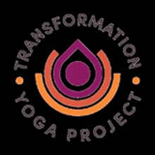 a logo for the transformation yoga project with a drop in the middle .