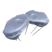 a computer generated image of a pair of parachutes with a white background