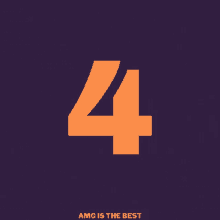 an orange number four on a dark purple background