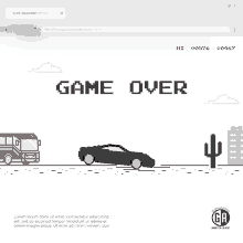 a game over screen is displayed on a webpage