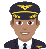 an illustration of a pilot wearing a hat with wings and a star