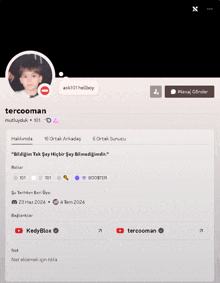 a screenshot of tercooman 's facebook page with a picture of a boy