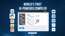 an advertisement for world 's first ai powered compiler made in india