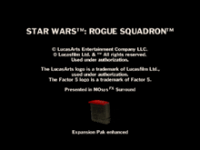 a star wars rogue squadron logo is displayed on a dark background