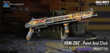 a call of duty mobile advertisement for krm-262 - point and click