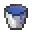 a pixel art bucket with blue paint dripping out of it on a white background .