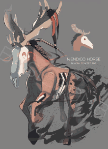 a drawing of a horse with the name wendigo horse