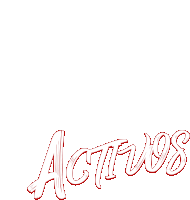 a white background with red letters that say activos