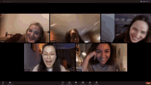 a group of young women are having a video call and one of them is named emma