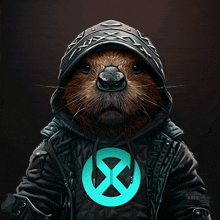 a painting of a beaver wearing a hoodie and a jacket