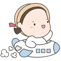 a cartoon of a girl flying in a rocket