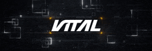 a black background with a white vital logo on it