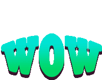 the word wow is displayed in green letters on a white background