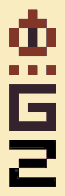 a pixel art of the letter g with a crown