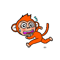 a cartoon monkey with a surprised look on his face